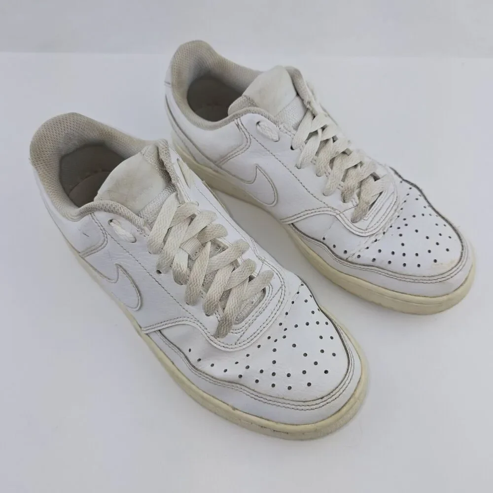 Nike‎ Court Vision Low Sneakers Shoes Triple White CD5434-100 Womens Size 7.5